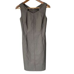 Antonio Melani Grayish Brown Sleeveless Sheath Dress Size 0 Career Wear